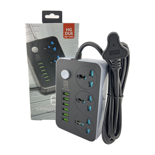 چند راهی برق USB دار HGDUE مدل HG 136U